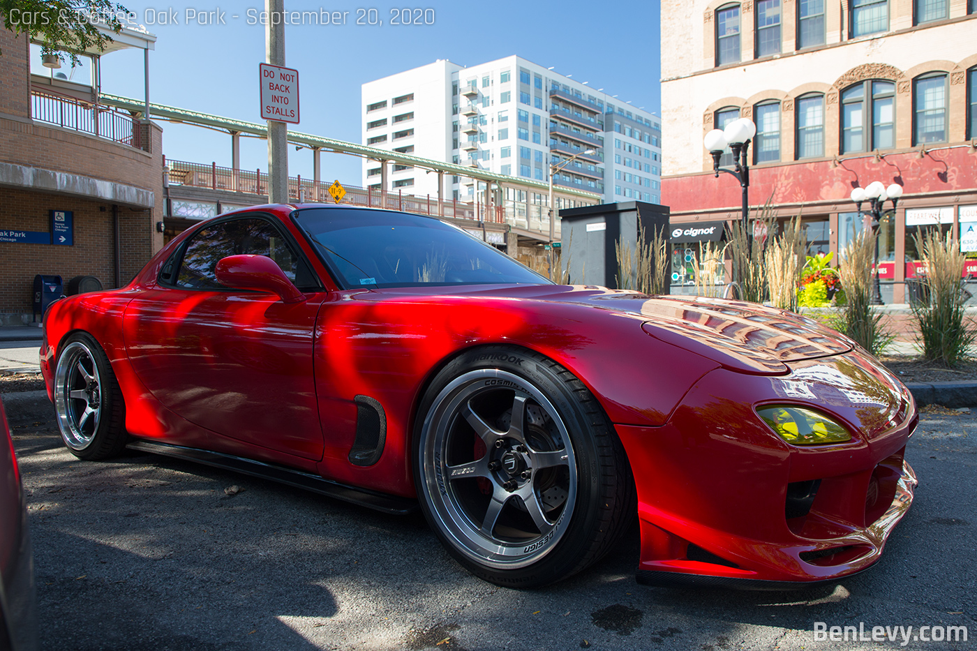 Red Mazda RX-7 on Cosmis Wheels XT-006R