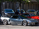 Silver Acura NSX with body kit
