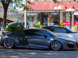 Grey Audi R8 with airbag suspension