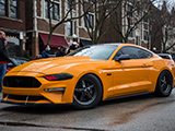 Orange Ford Mustang GT in Oak Park for Car Meet