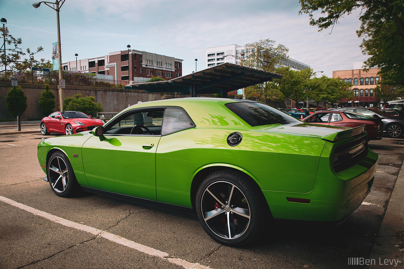 Green Dodge Challenger SRT