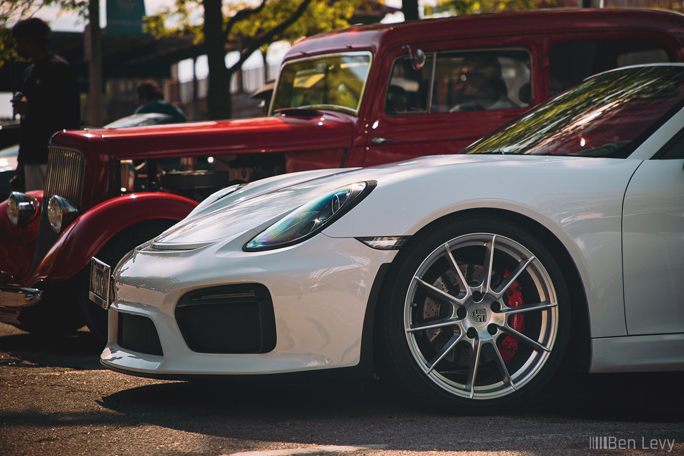 Front Quarter of White Porsche 718 Spyder