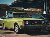 Green Volvo Coupe at Cars & Coffee Oak Park