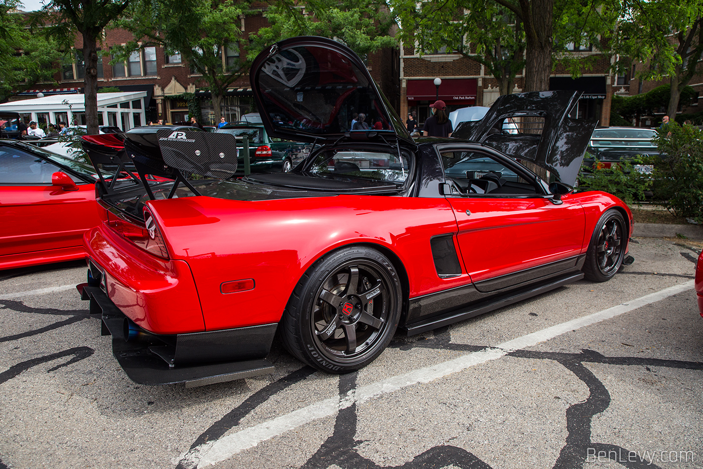 Red Acura NSX with lots of carbon fiber