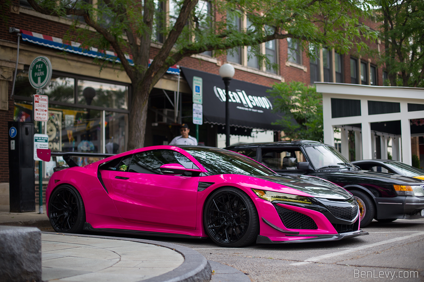 Pink Acura NSX at Cars & Coffee Oak Park