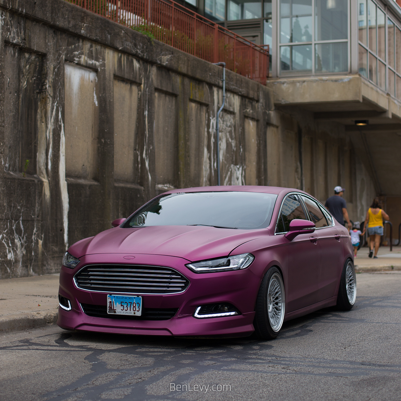 Ford Fusion wrapped in purple