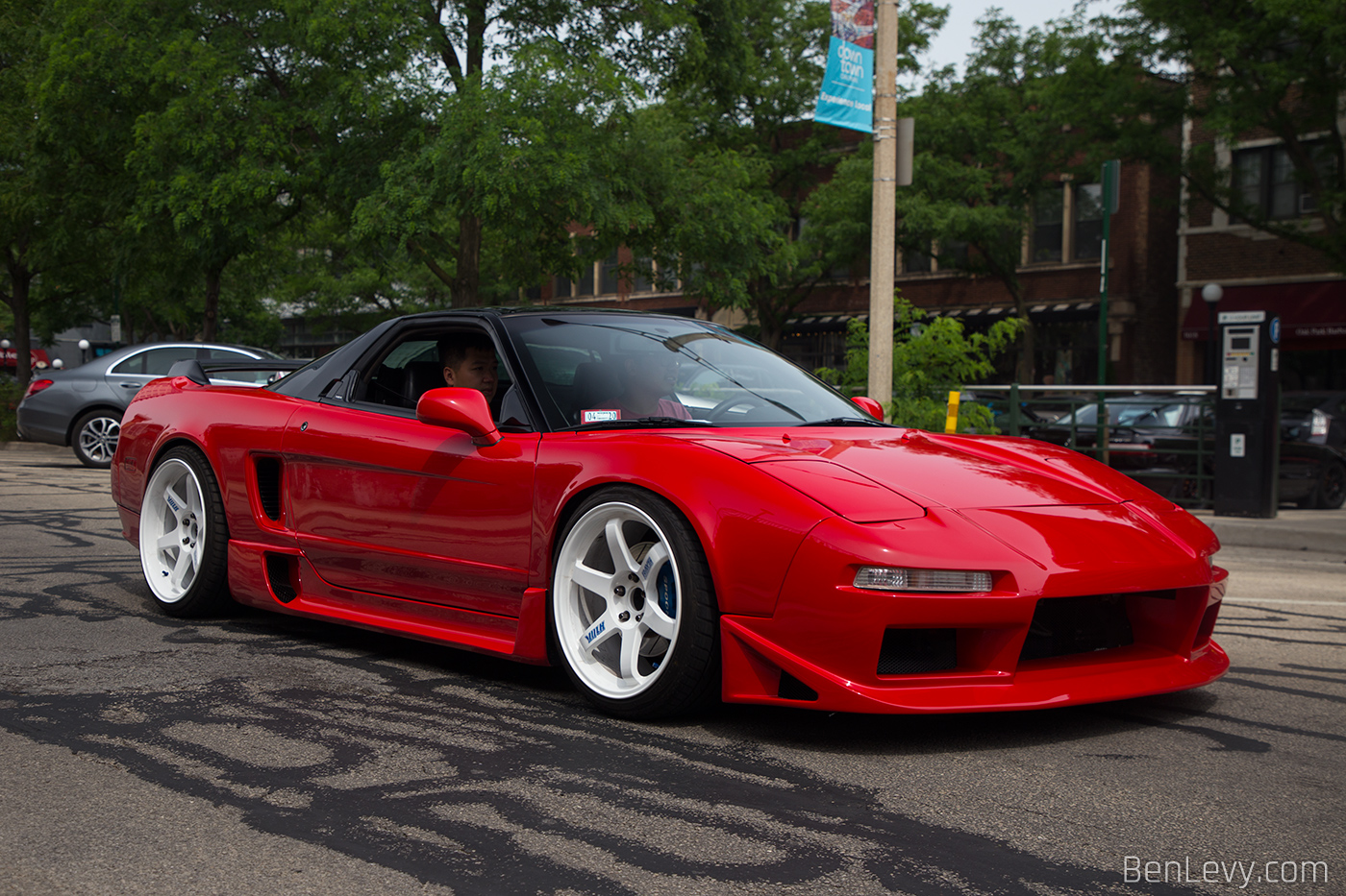 Red Acura NSX at Cars & Coffee Oak Park