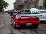 Red Acura NSX leaving June 2021 Cars & Coffe in Oak Park