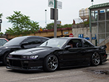 Lowered Black Nissan 240SX Coupe
