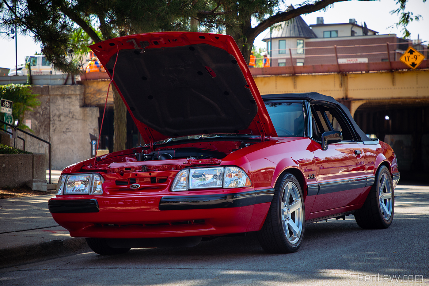 Red Fox-body Ford Mustang Convertible