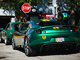 Green Lotus Evoa at Oak Park Car Meet