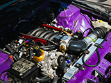 LS Engine in purple engine bay