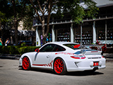 White Porsche 911 GT3 RS at Cars & Coffee Oak Park