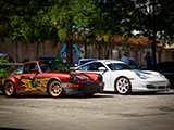 Pair of Porsche 911s at Cars & Coffee Oak Park