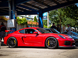 Red Porsche Cayman GT4