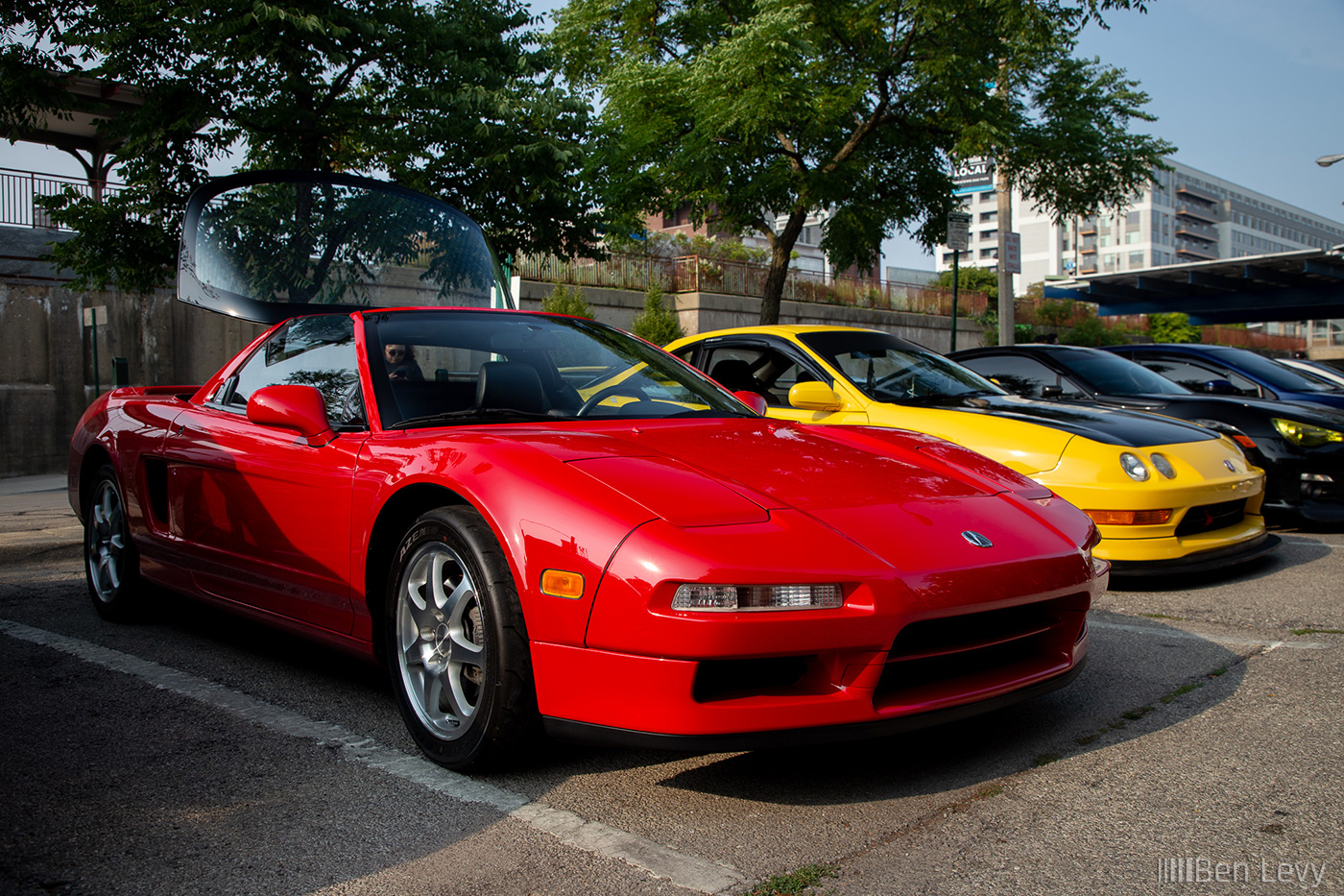 Red Acura NSX at Cars & Coffee Oak Park - BenLevy.com