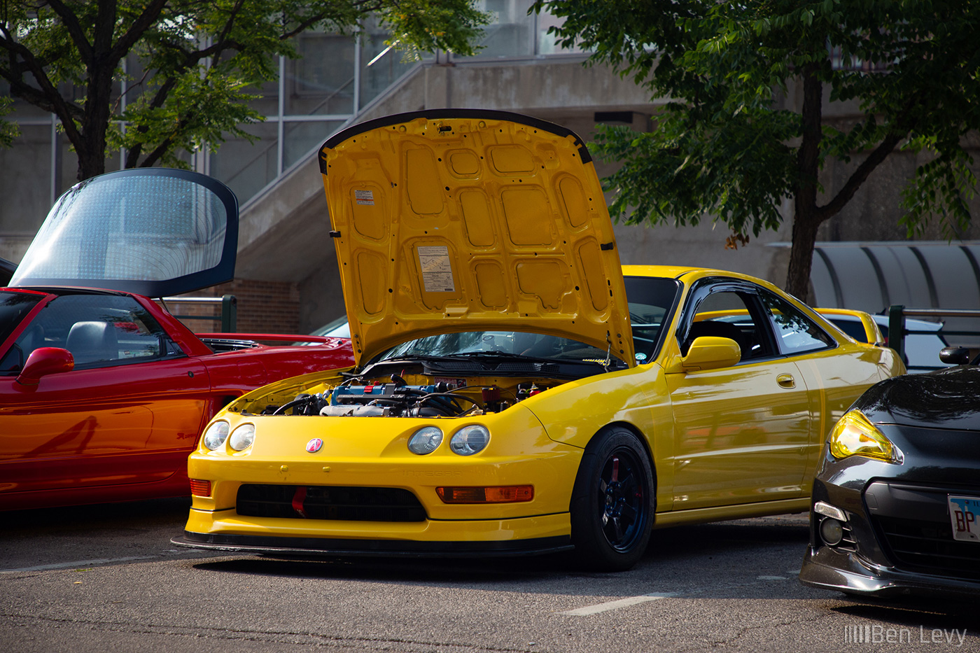 Yellow Acura Integra at Oak Park Car Meet