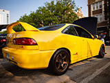 Yellow Acura Integra at Cars & Coffee Oak Park