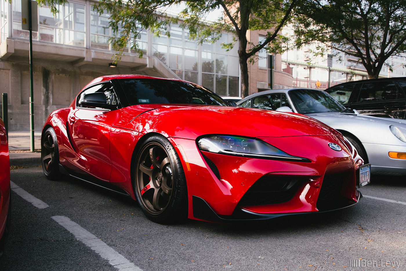 Red Mk5 Toyota Supra in Suburb of Chicago