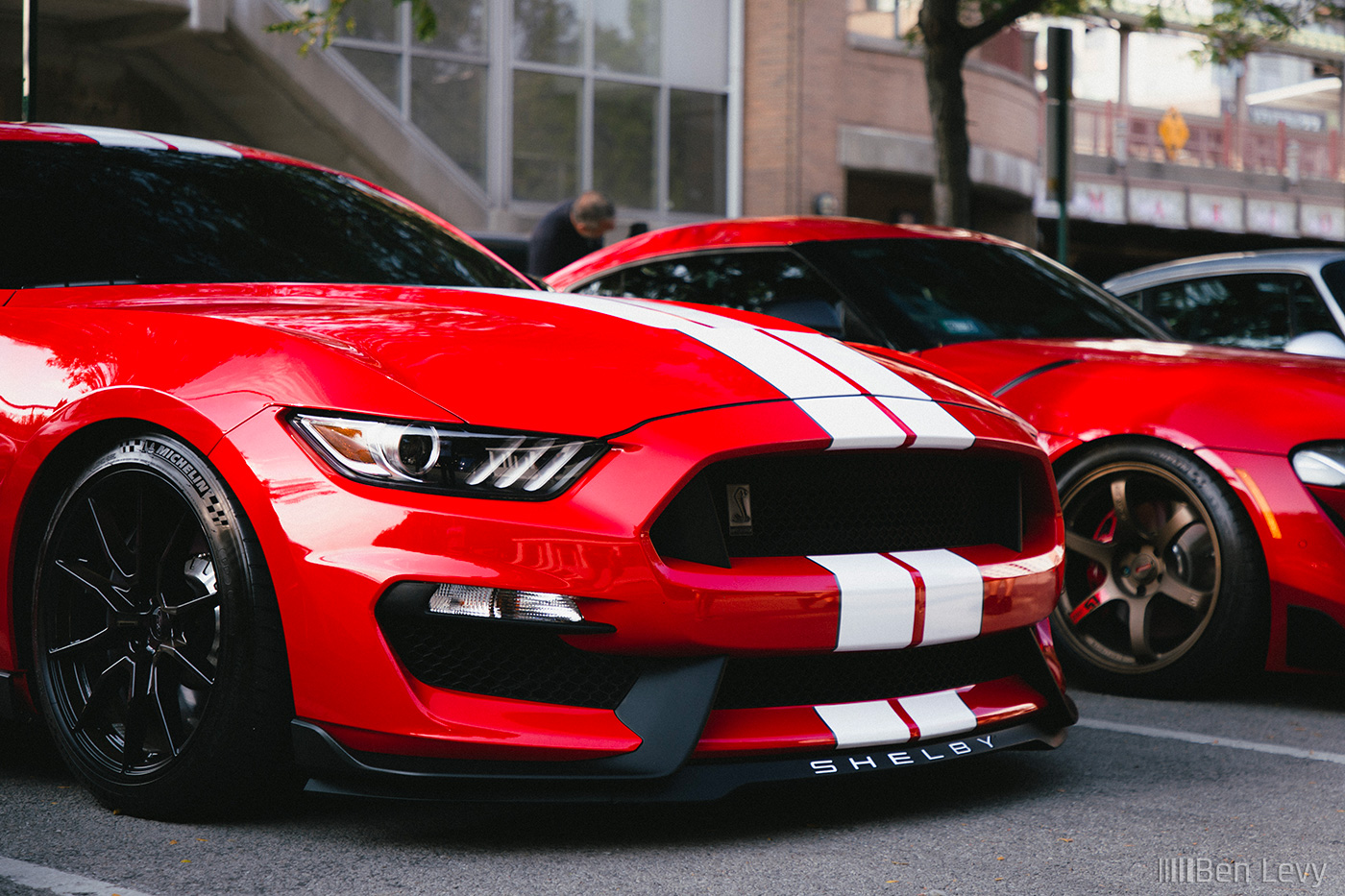 Front Bumper of Red Mustang GT 350