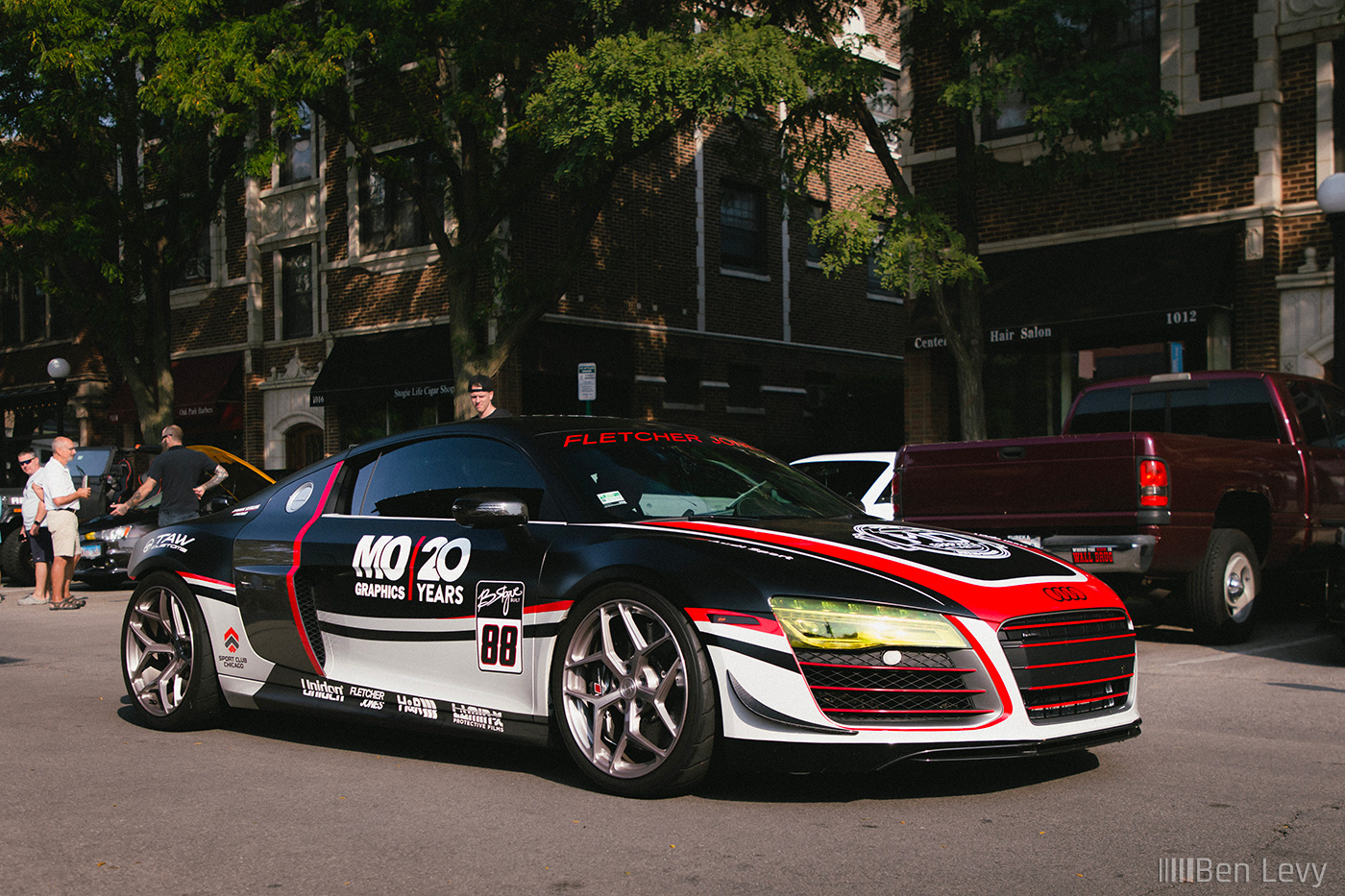 Boosted Audi R8 with Black and Red Livery