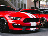 Front Bumper of Red Mustang GT 350