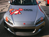 Charmeleon Pixel Art on Hood of Silver Honda S2000