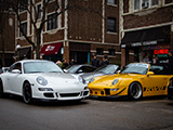 Pair of Porsche 911s at Oak Park Car Meet