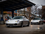 Pair of Silver Porsche 911s (996)