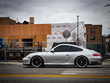 Silver Porsche 996 Driving on Harlem Ave