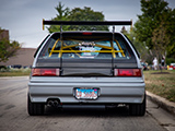 Rear of Grey EF9 Civic with Carbon Fiber Finisher Panels