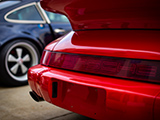 Rear Tail Light Center Reflector on Red Porsche 964