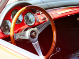 Red Porsche 356 1600 steering wheel