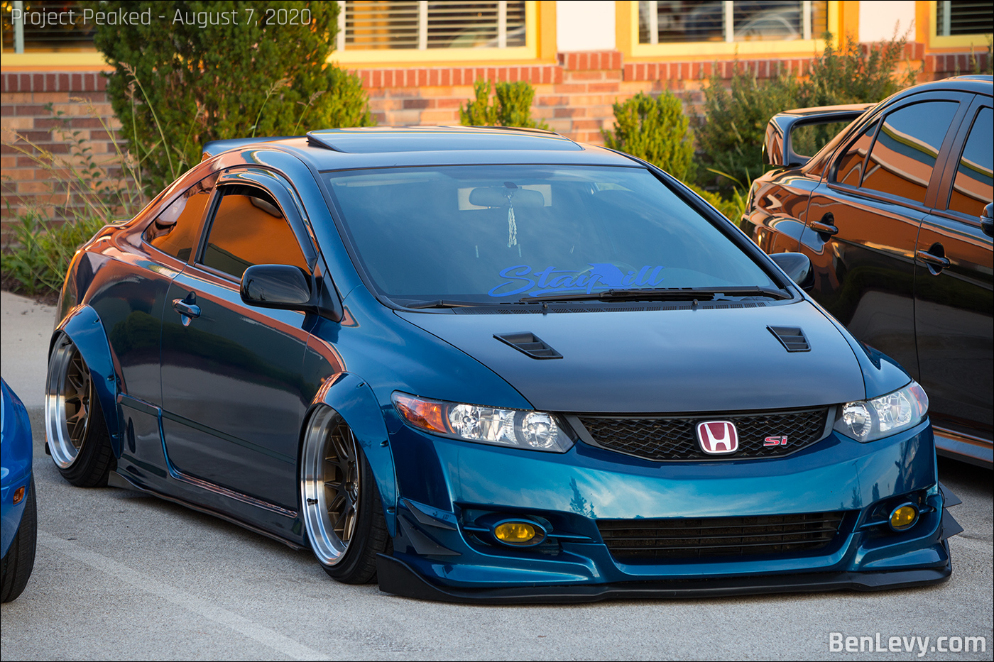 Honda Civic coupe with fender extensions