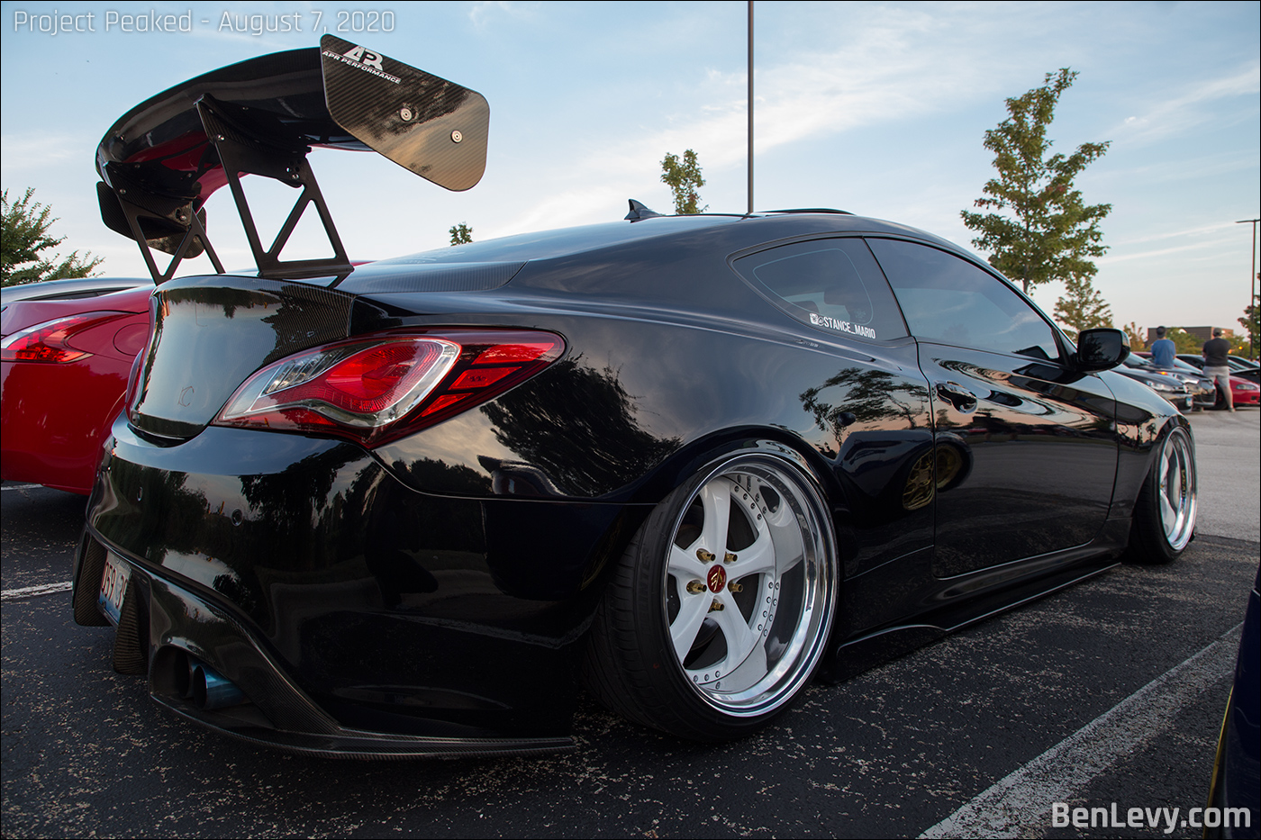 CF APR wing on a CF trunk of a Hyundai Genesis Coupe