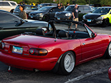 Red Miata with the top down