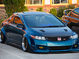 Honda Civic coupe with fender extensions