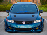 Front shot of Blue Honda Civic Si coupe
