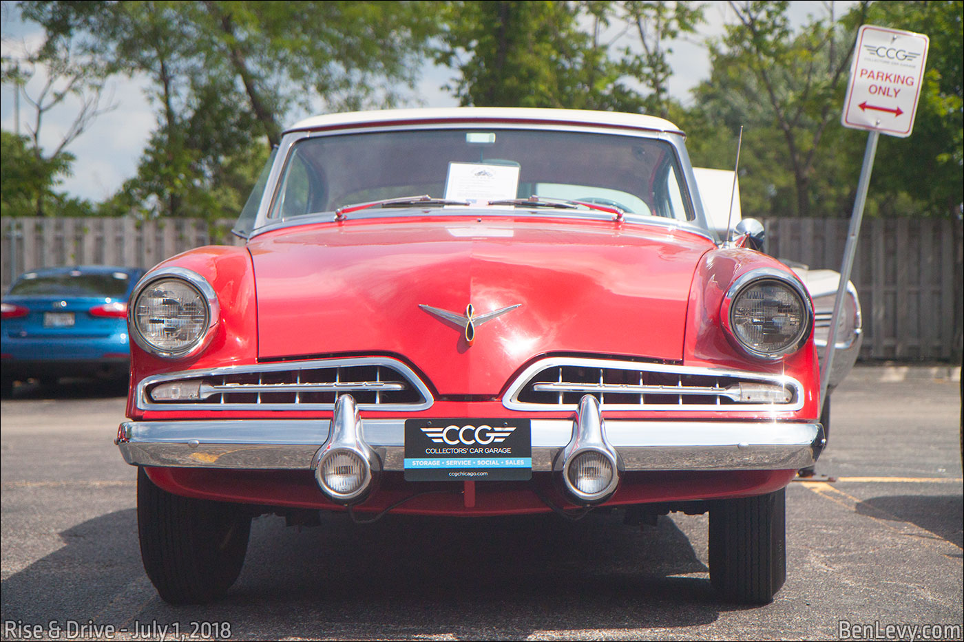 Red 1954 Studebaker Commander Starliner Coupe