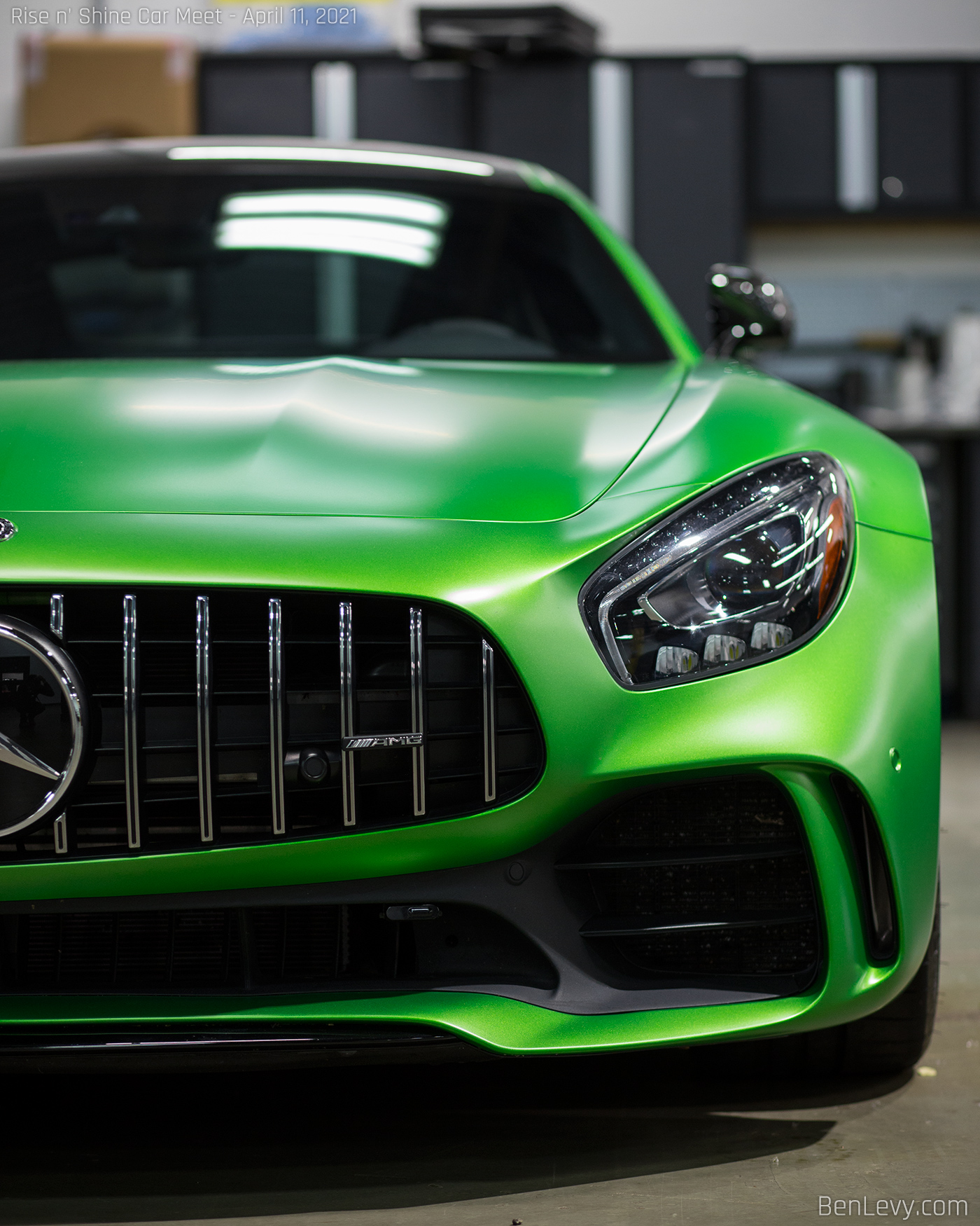 Front Grill of Green AMG GT-R