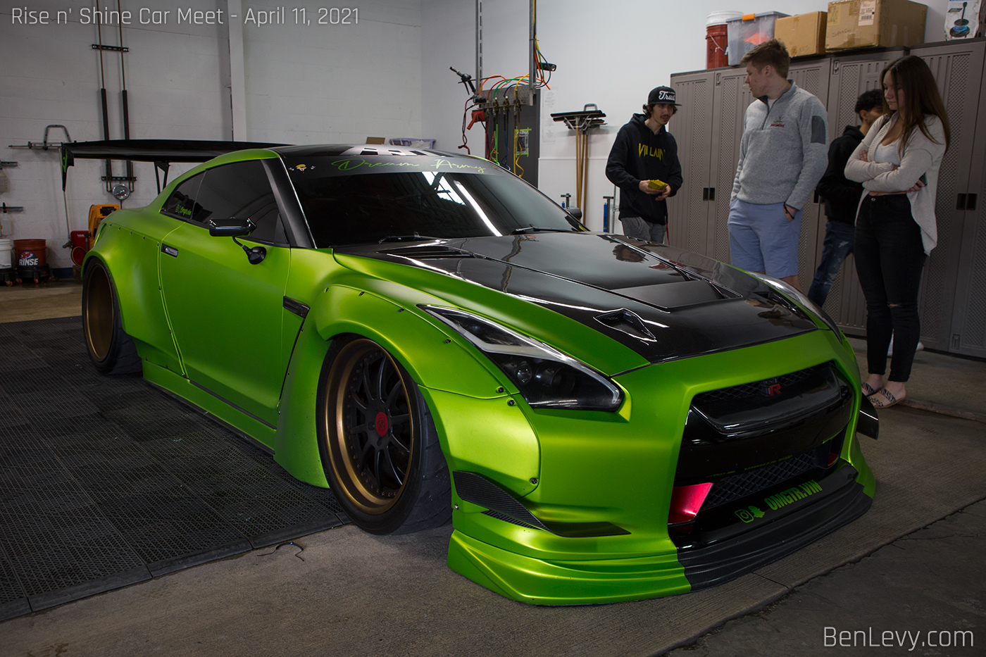 R35 Nissan GT-R with Green Wrap