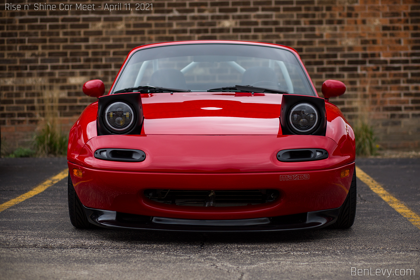 Red NA Miata with front lip