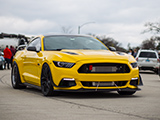 Yellow Supercharged Mustang GT