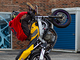 Motorcycle Stunt on a Honda CBR Sport Bike