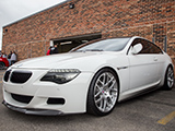 White BMW M6 outside Chicago Auto Pros Lombard