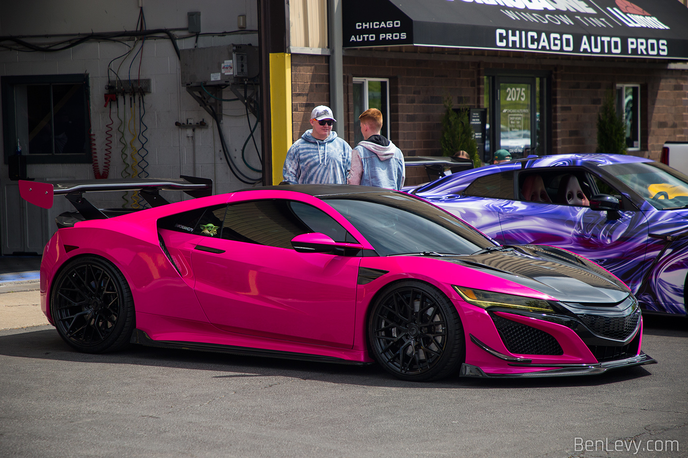 Pink Acura NSX with Black Wheels