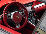 Red Steering Wheel in 991 Porsche