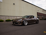 Lowered Scion FR-S in Brown