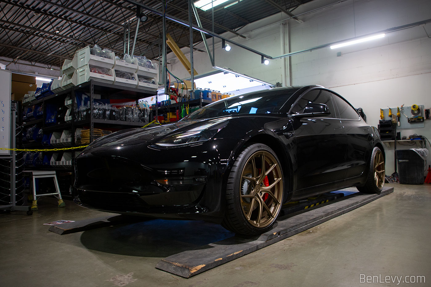 Black Tesla Model 3 at Chicago Auto Pros
