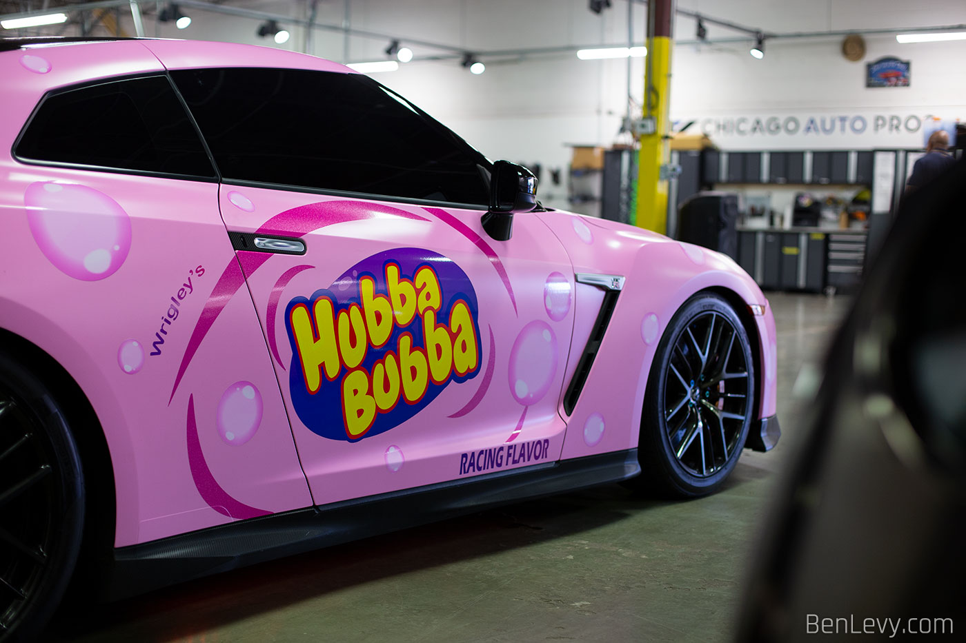 Hubba Bubba on Door of Nissan GT-R